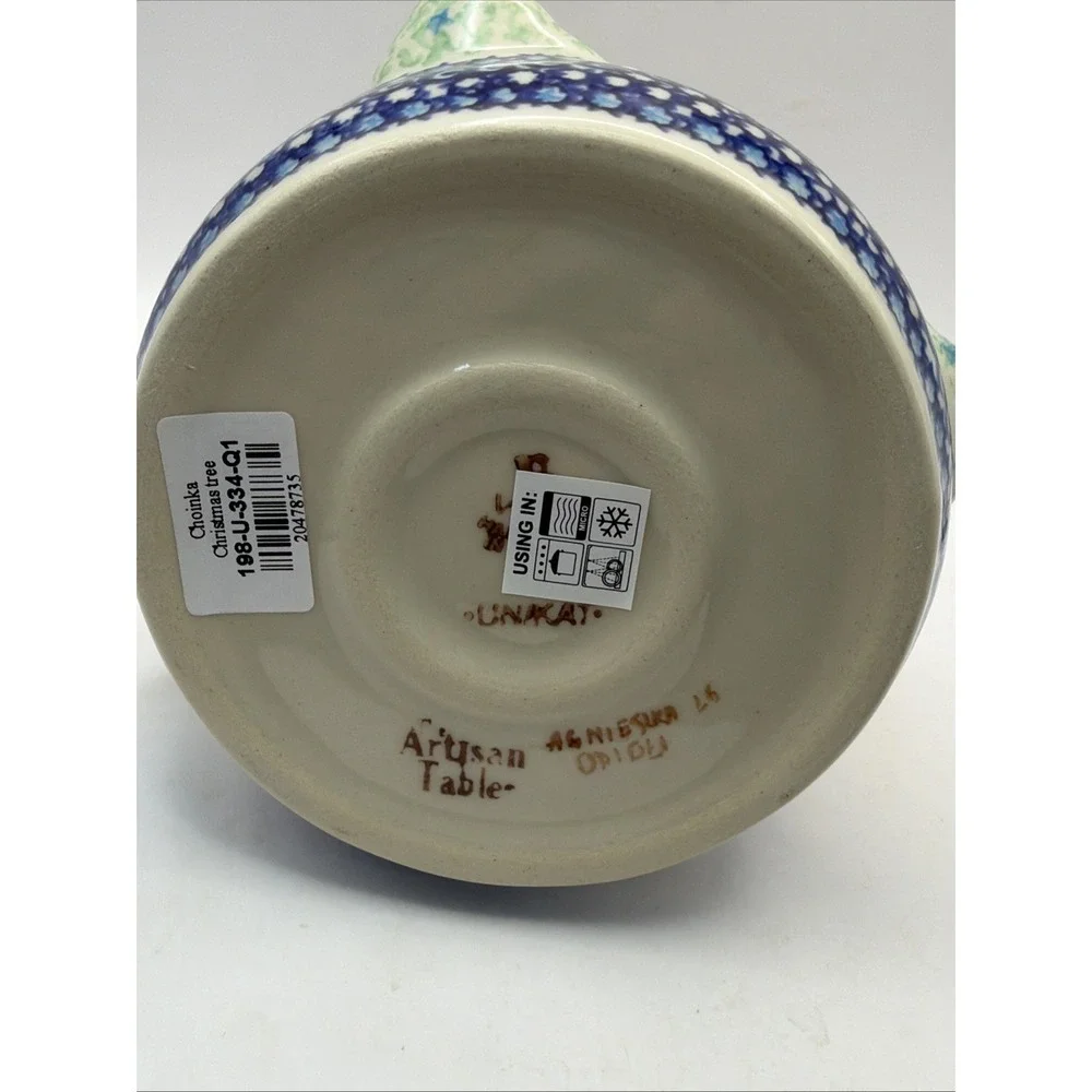 Unikat Polish Pottery Christmas Tree Votive 8.5